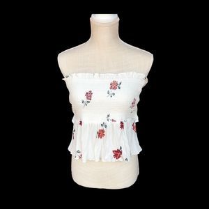 L.A. Hearts • Strapless crop top • Floral Tie-back • tube top • size medium